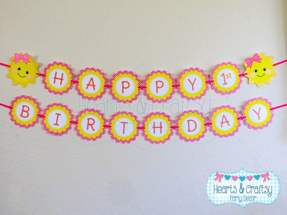You Are My Sunshine Birthday Banner / Sunshine Birthday Party Happy Birthday Banner - FILE to PRINT DIY Il_570xn