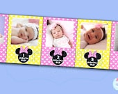 Baby Minnie Mouse First Year Photo Banner DIY / 12 Month Banner / Minnie Mouse First Birthday Party / Light Pink / FILE to PRINT Il_170x135