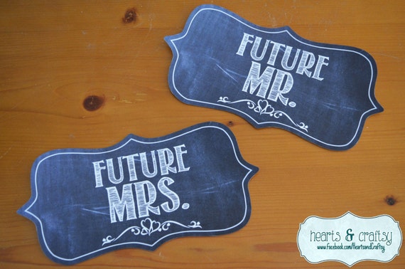 Future Mr & Mrs Wedding Signs / Chalkboard Future Mr and Mrs / Engagement Photo Prop / Engagement Party Decoration Il_570xn