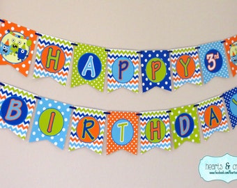 Monster Party Happy Birthday Banner DIY - Little Monster / Monster First Birthday / Monster Bash! - FILE to PRINT