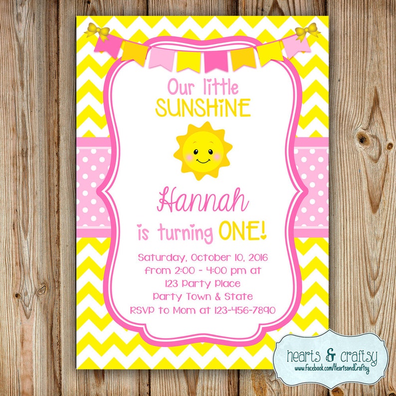 You Are My Sunshine Birthday Invitation / Sunshine Birthday Etsy