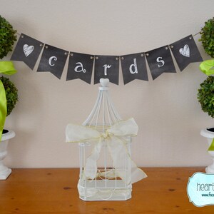 Cards Banner DIY /Chalkboard Style / Wedding Decor Bridal Shower Decoration Engagement Party Decor - Mini Banner - FILE to PRINT