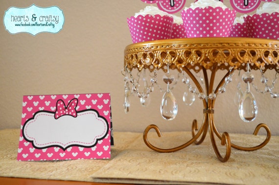 Minnie Mouse Party PINK Table Tents / Food Labels / Place Cards / Thank You Cards / Minnie Mouse Birthday - FILE to PRINT diy Il_570xn