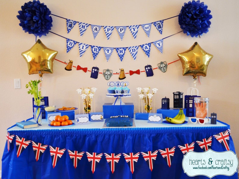 Doctor Who Birthday Party Package Download Banner Garland Etsy