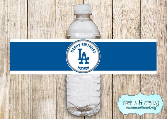 LA Dodgers Party Drink Wrappers DIY / Water Bottle Labels or Gatorade Bottle / Printable Waterbottle Dodgers Birthday Dodgers Baby Shower Il_570xn