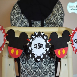 Mickey Mouse Party Printable Highchair Banner / I Am ONE / Mickey First Birthday Banner - Instant Download - File to PRINT DIY