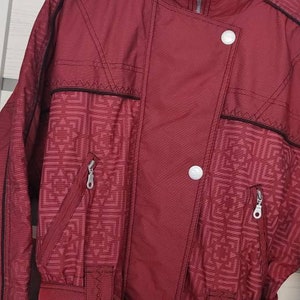 Jacket Winter Snow Ski Snowboarding Bordo Vintage Retro Warm