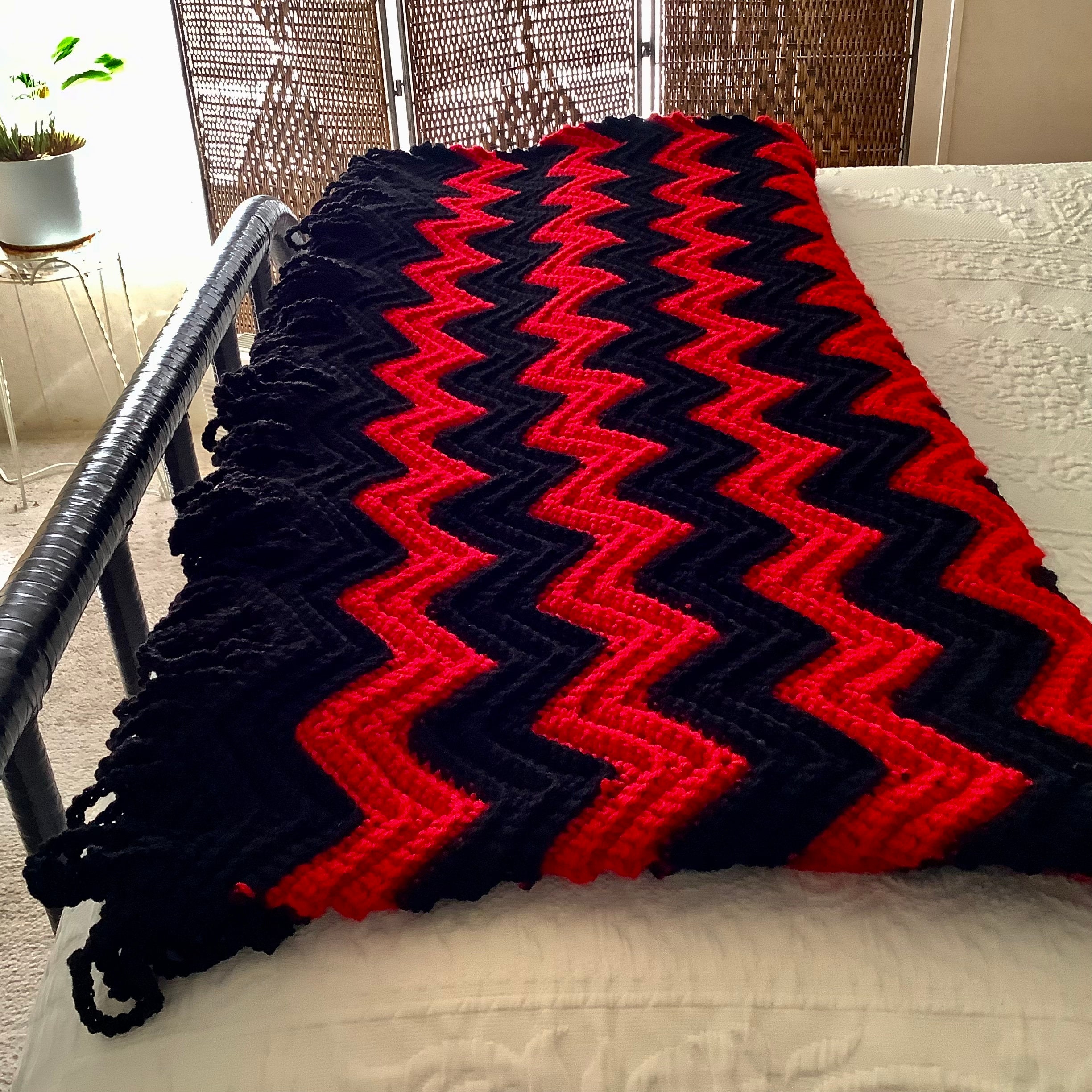 Red and online black blanket