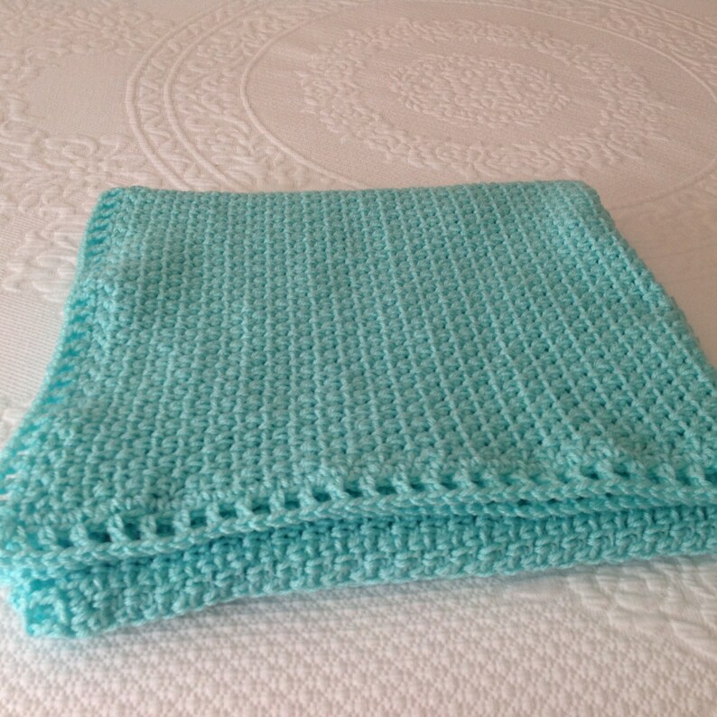 Mint Green Crochet Baby Blanket Baby Afghan Newborn Gift Etsy