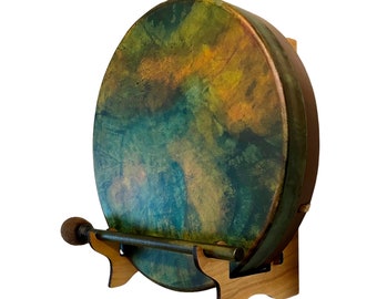 Shaman Drum-Frame Drum -Native American-Bodhran-Music Gift-DrumDock®-Drum Display Stand-Music Decor-Wall Lamp-Music Art-Sconce-Drum Light