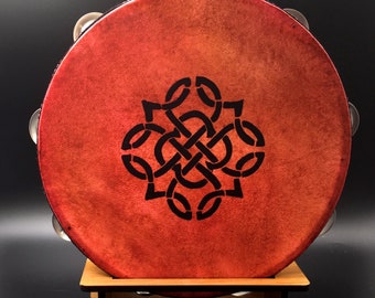 Tambourine- 10" Pandeiro- Hand Drum- Tambourine Display Stand- Celtic Tambourine- Belly Dancer- Music Gift- Wedding- Music Art- Church-Gypsy