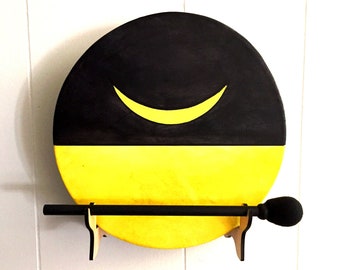 Shaman Drum-Frame Drum-Lunar Eclipse Drum-Moon Drum-Bodhran-Music Gift-Wall Lamp-Drum Display Stand-Music Decor-Drum Lamp-Music Art-Luna Art