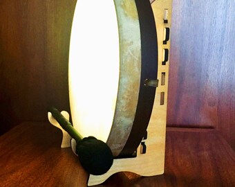 Frame Drum Display Stand- Drum Light-Drum Holder- Drum Sconce- Illuminated Drum Stand- Music Light- wall Sconce light-Music Decor-Music Art