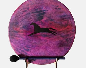 Shaman Drum- Frame Drum -Native American -Horse Drum-Music Gift-Drum Display Stand-Music Decor-Music Art-Wall Lamp-Drum Light-Wall Lamp- Art