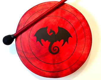 Shaman Drum-Frame Drum-Dragon Drum-Native American-Fire Drum-Music Gift-Drum Display Stand-Drum Lamp-Music Decor-Music Art-Sconce-Drum Light