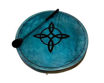 Shaman Drum -Frame Drum -Wiccan Drum -Witches Knot -Bodhran -Protection Drum-Music Gift -Drum Display Stand-Music Decor-Music Art-Drum Light