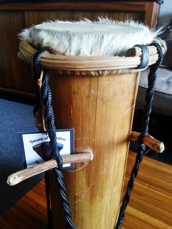 Giant Bamboo Hand Drum Goat Skin Head with TwistTuning Etsy