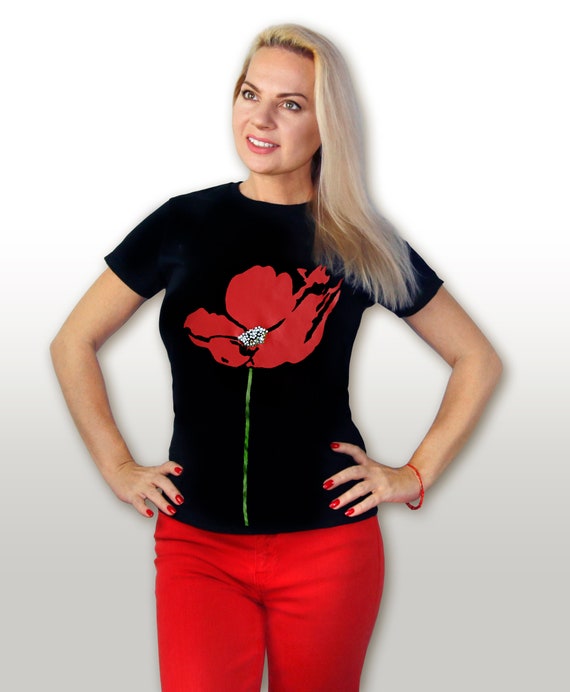 red poppy shirt