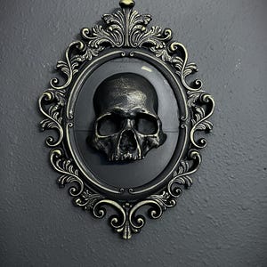 Gothic Framed Skull Wall Decor
