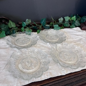 Vintage Brockway Glass American Concord 7" tallrikar - set om 4