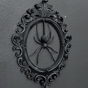 Gothic Framed Hanging Spider Wall Decor