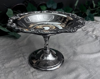 Vintage Ornate Silver Plate Compote Candy Bowl