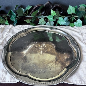 Vintage  silverplate serving tray 14"