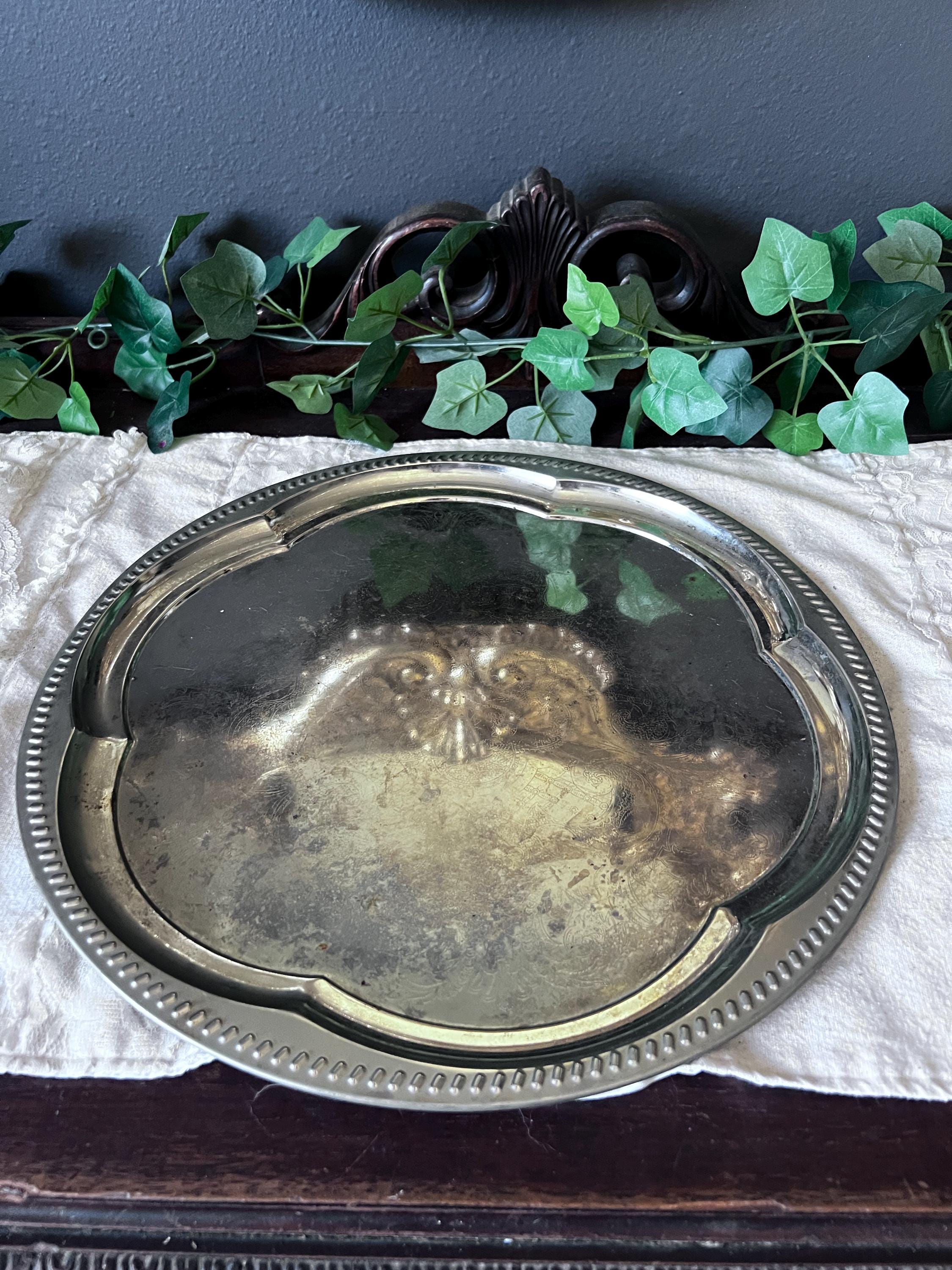ヴィンテージ シルバープレート サービングトレイ 14インチ - Etsy 日本