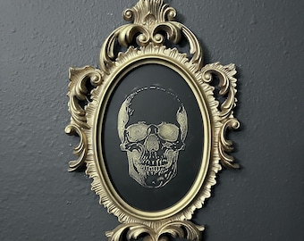 Vintage Gold Baroque Skull Frame