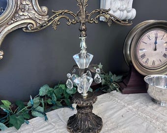 Vintage Brass Scales of Justice w Teardrop Prisms