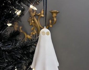 Gothic Dark Academia Halloween Christmas Tree  Shatter Proof Ornaments Decor - Ghost