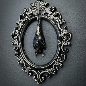 Gothic Framed Hanging Bat Wall Decor