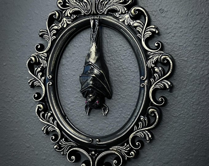 Gothic Framed Hanging Bat Wall Decor Wall Art