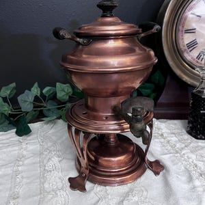 Antique 1907 Joseph Heinrichs Paris New York Copper Coffee Samovar Percolator