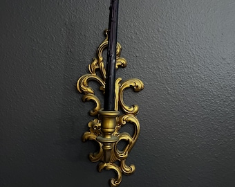 Vintage Pair Gold Decorative IMC Wall Sconces - Set of 2