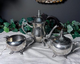 Vintage Silver Plate 3 piece tea set.