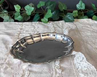 Vintage International Silver Silver Plate Chippendale tray 7"