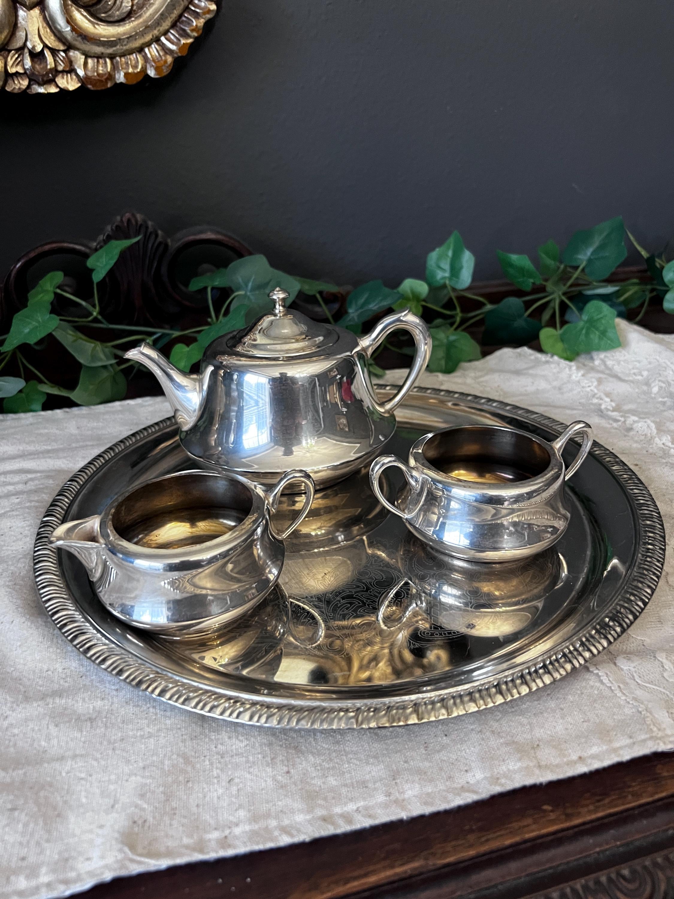 Vintage Crescent Silver Plate Tea Set - 4 Piece - Etsy