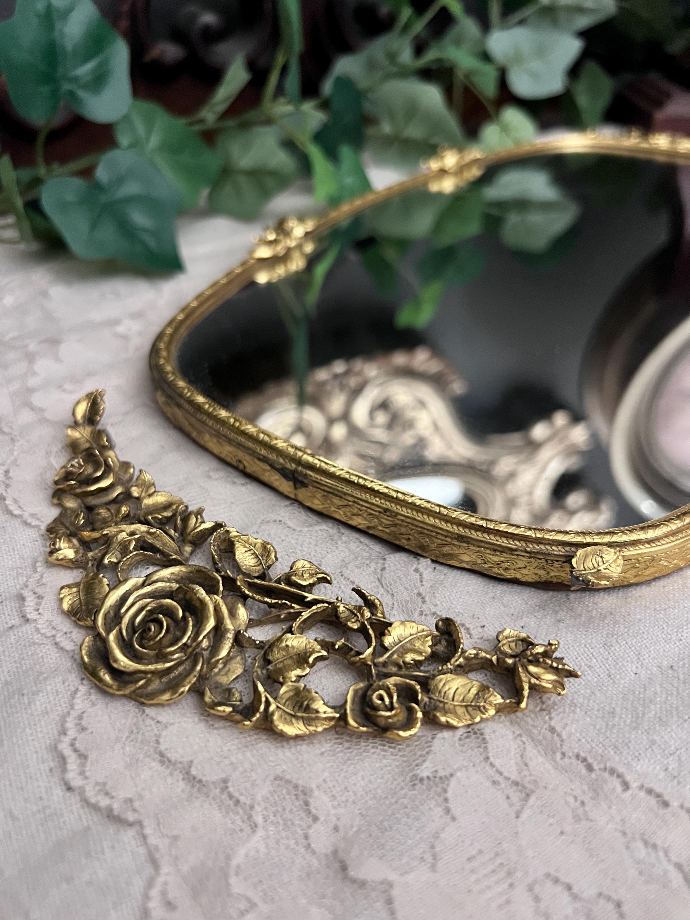 Vintage Matson Gold Vanity Wall Mirror Tray #T420 W/broken Handle
