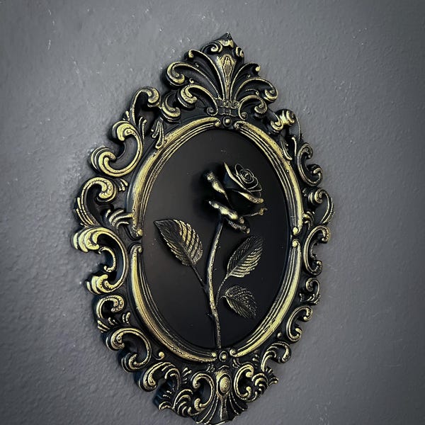Gothic Framed Rose Wall Decor