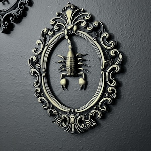 Gothic Framed Hanging Scorpion Wall Decor