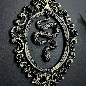 Gothic Framed Hanging Snake Wall Decor