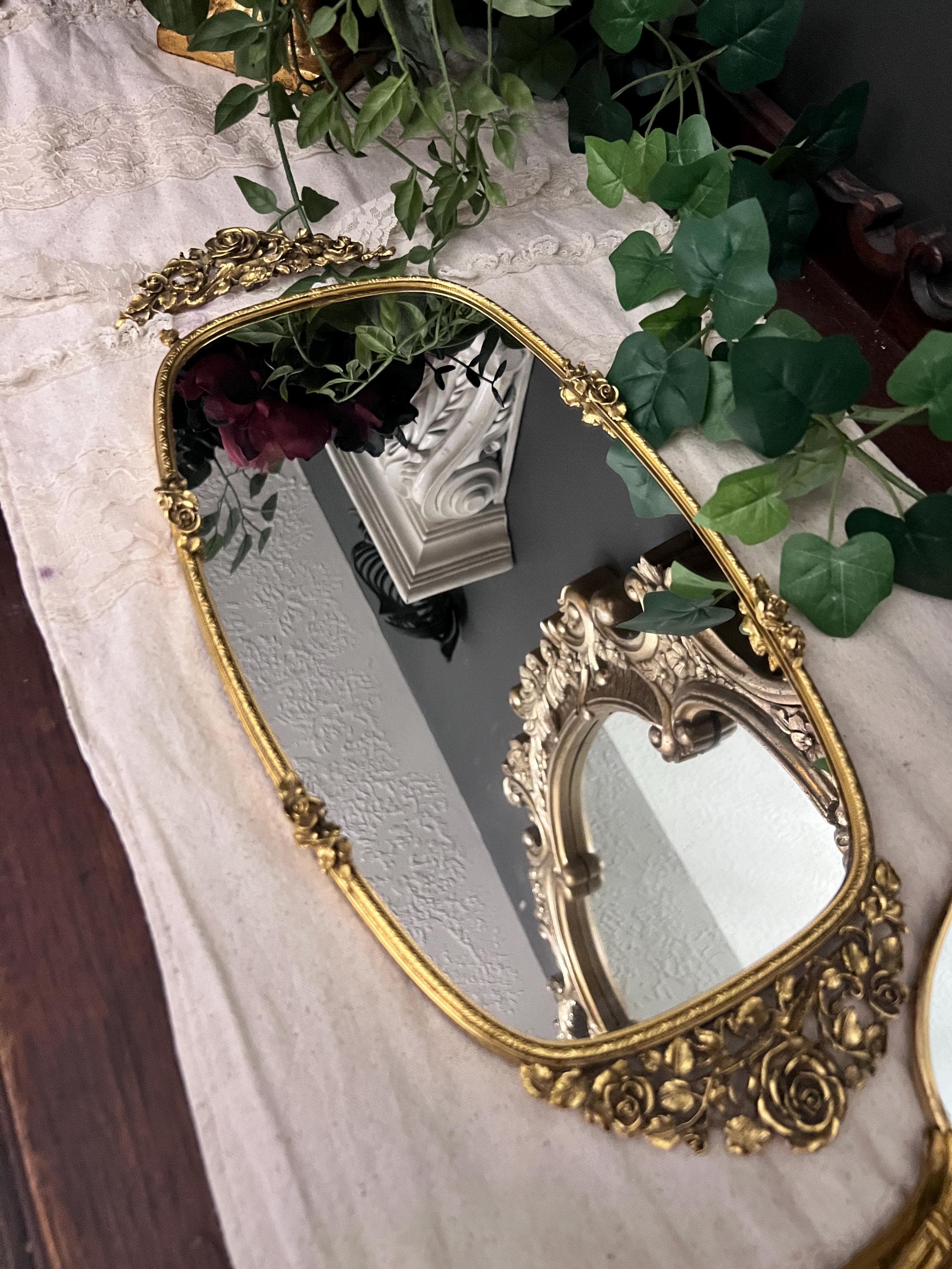 MATSON マトソン ミラートレイ Vintage Matson Gold Vanity Wall Mirror Tray #T420 W/broken Handle