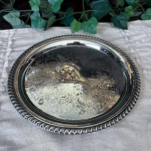 WM Rogers Award  Silver Plate Serving Tray 10"
