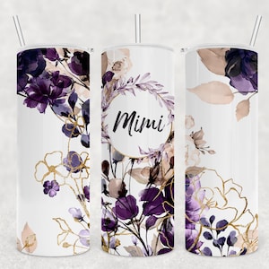 Beautiful Floral Pattern in four different colors 20-Ounce Skinny Tumbler - Perfect Birthday Gift or Mother's Day Gift