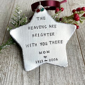 Personalized Memorial Ornaments, Memorial Gift, Sympathy Gift for Loss of Mother