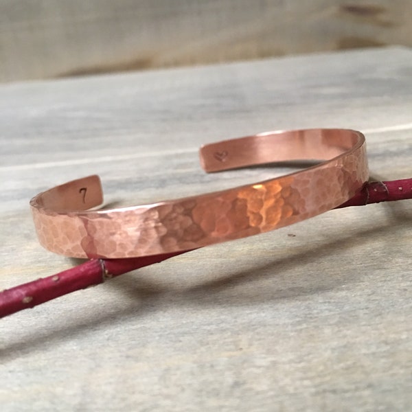 Personalized Copper bracelet - 7th Anniversary Personalized Gift For Wife - Copper Anniversary -