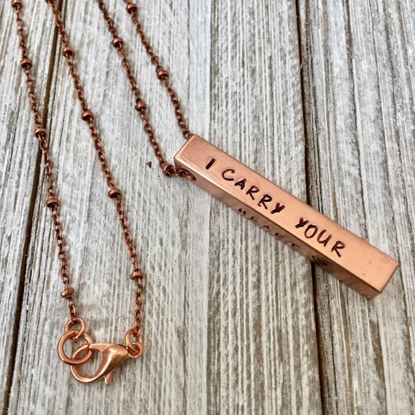 7th Anniversary gift for wife, Women's Copper Necklace, Copper Anniversary, Personalized