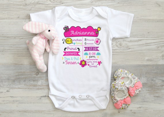 personalised girl baby grow