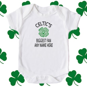 Gepersonaliseerde CELTIC Babygrow Bodysuit, Scotland Football CFC Grootste Fan, Baby Shower Gift, Customized